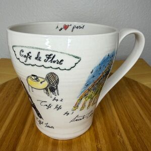 Anthropologie Linea Carta Diva Pyari I Love Paris Coffee Tea Mug City Vignette